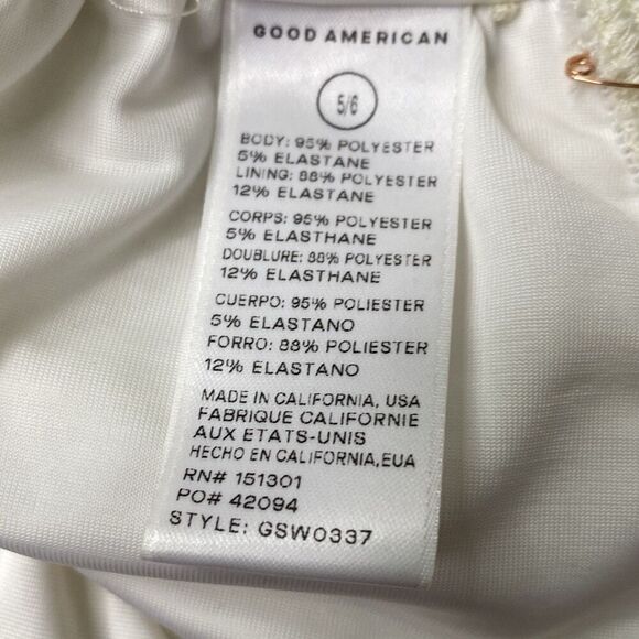 Good American Women’s Knit One Shoulder Thong Bodysuit Ivory 5/6 Small NWT - Picture 7 of 7